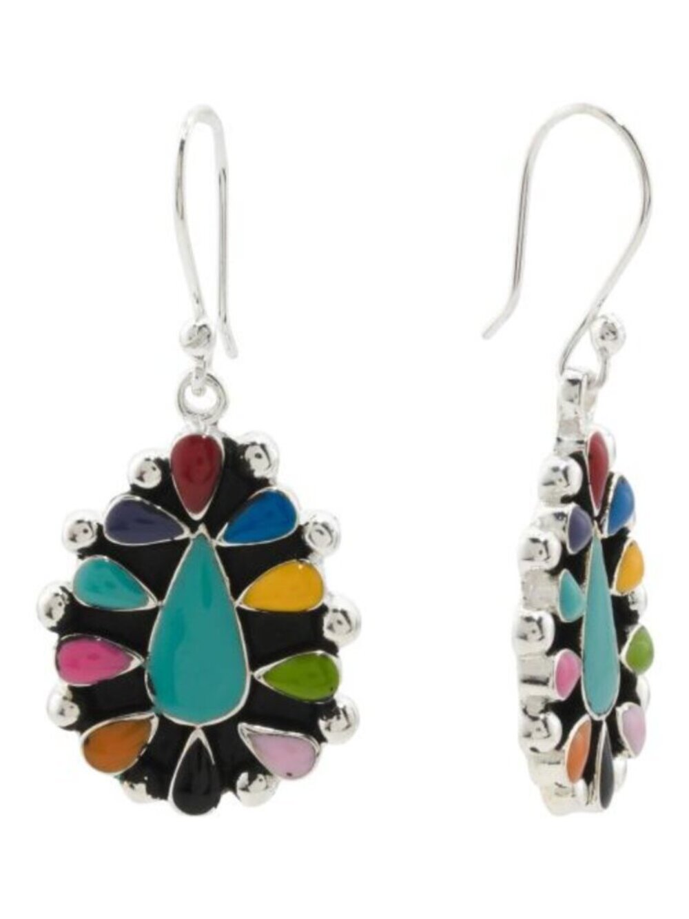 SEED & SAGE Made In Mexico Sterling Silver Plated Multicolor Earrings
